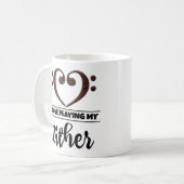 Mug Bass Clef Coeur J'Aime Jouer Ma Zthare (Devant gauche)