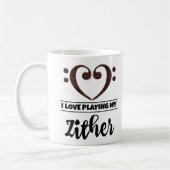 Mug Bass Clef Coeur J'Aime Jouer Ma Zthare (Gauche)