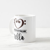 Mug Bass Clef Coeur J'Aime Jouer Mon Cello (Devant gauche)