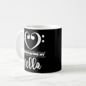 Mug Bass Clef Coeur J'Aime Jouer Mon Cello (Devant gauche)