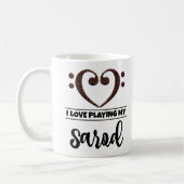 Mug Bass Clef Coeur J'Aime Jouer Mon Sarod (Gauche)