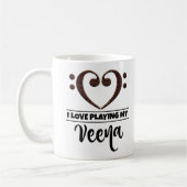 Mug Bass Clef Coeur J'Aime Jouer Mon Veena (Gauche)