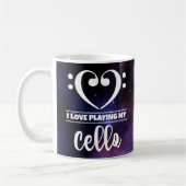 Mug Bass Clef Coeur pourpre Nebula Love Cello (Gauche)
