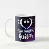 Mug Bass Clef Coeur pourpre Nebula Love Guitare (Gauche)