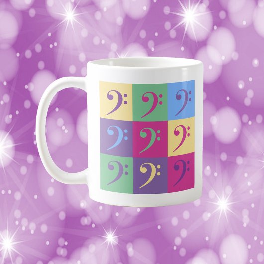 Mug Bass Clef Motif coloré