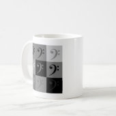 Mug Bass Clef Music Symbole Motif Black Grey (Devant gauche)