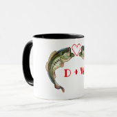 Mug Bass Fishing Love Valentines (Devant gauche)