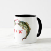 Mug Bass Fishing Love Valentines (Devant droit)