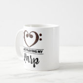 Mug Basse Clef Coeur J'Aime Jouer Ma Harpe (Devant gauche)