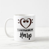 Mug Basse Clef Coeur J'Aime Jouer Ma Harpe (Gauche)
