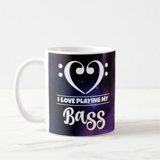 Mug Basse Clef Coeur pourpre Nebula Love Basse (Gauche)