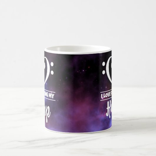 Mug Basse Clef Coeur pourpre Nebula Love Harp (Centre)