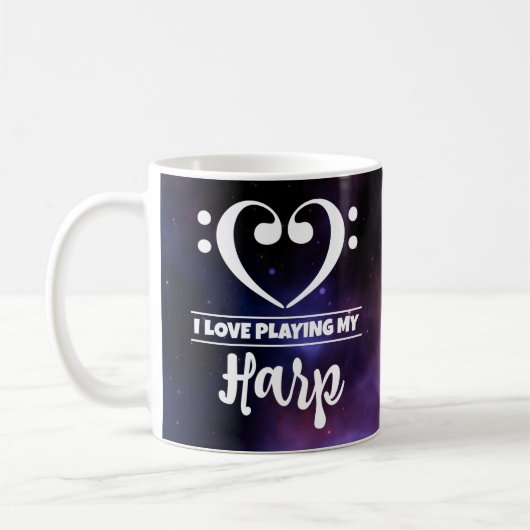 Mug Basse Clef Coeur pourpre Nebula Love Harp (Gauche)