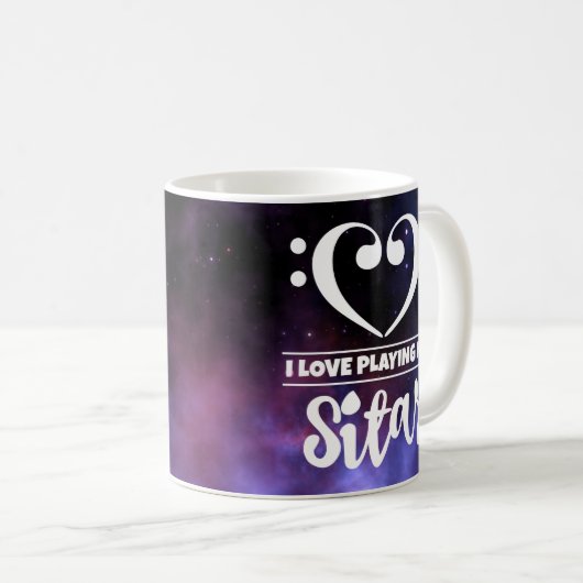 Mug Basse Clef Coeur pourpre Nebula Love Sitar (Devant droit)