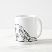 Mug basset blanc (Devant droit)