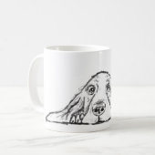 Mug basset blanc (Devant gauche)