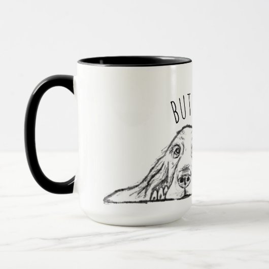 Mug basset blanc (Gauche)