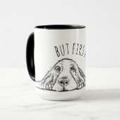 Mug basset blanc (Devant gauche)