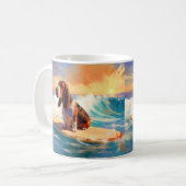 Mug Basset Hound Beach Surf Peinture (Devant gauche)