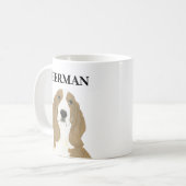 Mug Basset Hound Beverage Coaster personnalisé (Devant gauche)