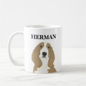 Mug Basset Hound Beverage Coaster personnalisé (Gauche)