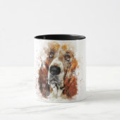 Mug Basset Hound Chien Brown blanc animal chien chien (Centre)