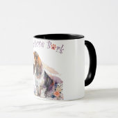 Mug Basset Hound Chien Maman Floral (Devant droit)