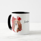 Mug Basset Hound Chien rouge Arrière - plan Abstrait (Devant gauche)