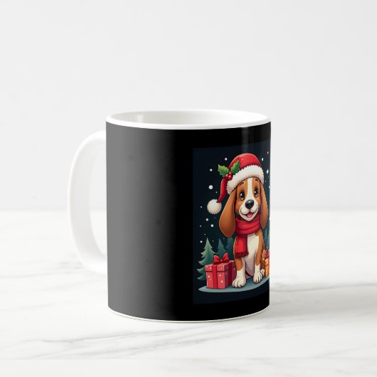 Mug Basset Hound Chien vêtements de Noël Santa Hat Chi (Devant gauche)
