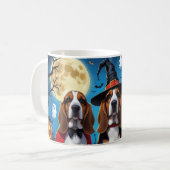 Mug Basset Hound Chiens Citrouille Halloween Funny (Devant gauche)