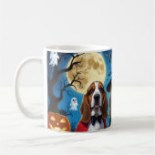 Mug Basset Hound Chiens Citrouille Halloween Funny (Gauche)