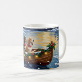 Mug Basset Hound Christmas Boat Holiday (Devant droit)