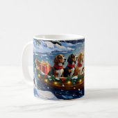 Mug Basset Hound Christmas Boat Holiday (Devant gauche)