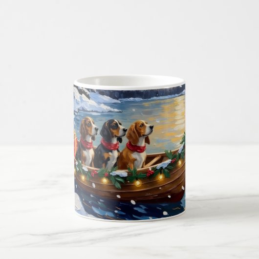 Mug Basset Hound Christmas Boat Holiday (Centre)