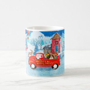 Mug Basset Hound Dog dans la livraison de Noël Camion