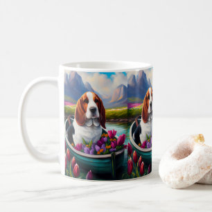 Mug Basset Hound Dog sur une pagaie : une aventure Pit