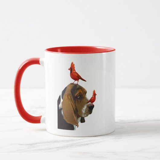 Mug Basset Hound et Birds (Gauche)