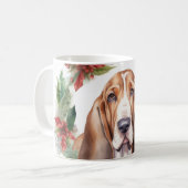 Mug Basset Hound Festive Wreath de Noël Pup (Devant gauche)