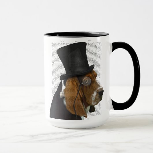 Mug Basset Hound, Hound officiel et Casquette (Droite)