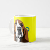 Mug Basset Hound Musique jaune (Devant gauche)