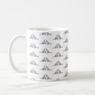 Mug basset hound noir blanc simple chiot yeux 