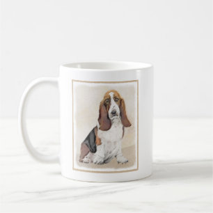 Mug Basset Hound Painting - Cute Original Dog Art