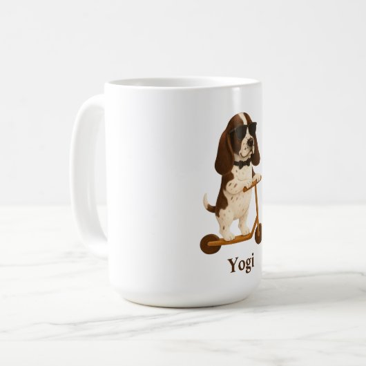 Mug Basset Hound Scooter (Devant gauche)
