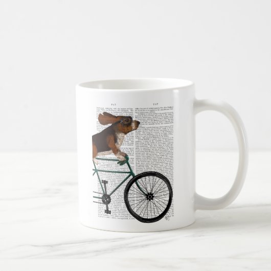 Mug Basset Hound sur vélo (Droite)