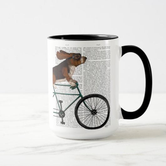 Mug Basset Hound sur vélo (Droite)