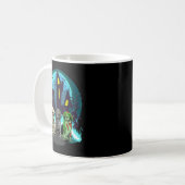 Mug Bassets d'Halloween Zombie Squelette Noir Chien Be (Devant gauche)