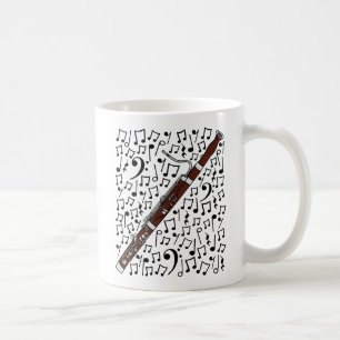 Mug Basson Avec Notes Musicales, Woodwind Musician