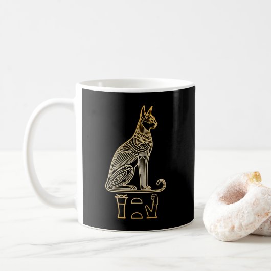Mug Bastet, déesse égyptienne des chats. Nom dans les (Avec donut)