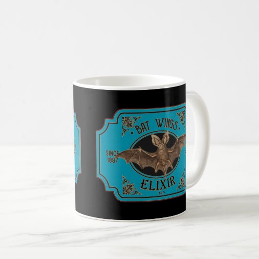 Mug BAT WINGS ELIXIR drôle halloween (Devant droit)