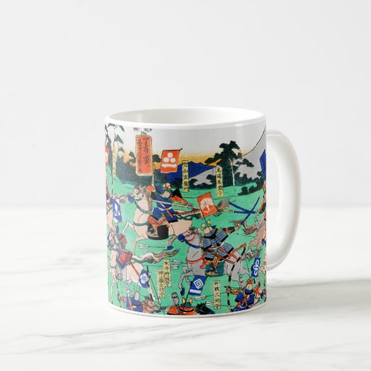 Mug Bataille de Kawanakajima, Ukiyo-e (Devant droit)